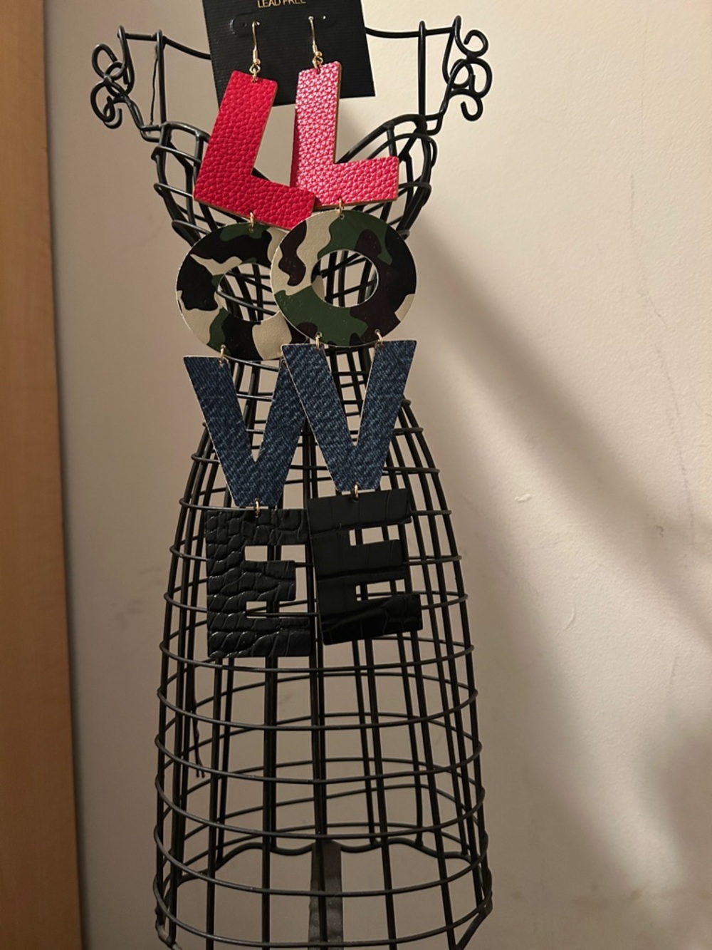 LOVE Statement Earrings - Red, Camo, Denim, Black